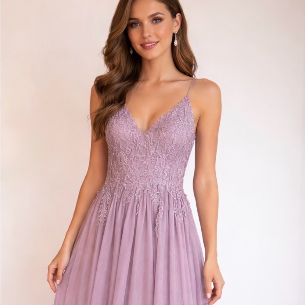 JJs House Lavender Lace Prom/ Bridesmaid Dress